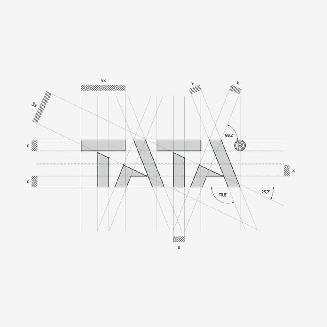 Technical logo construction artwork