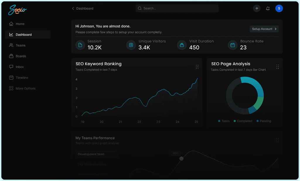 Search engine optimization dashboard illustration