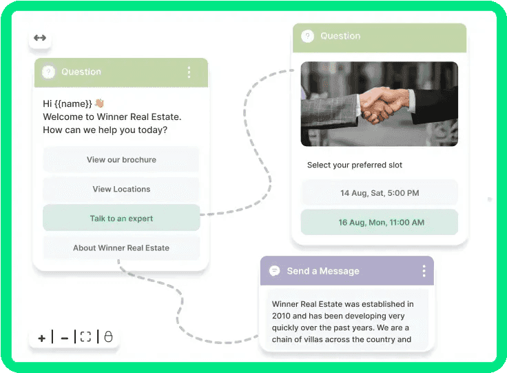 WhatsApp chatbot interface preview